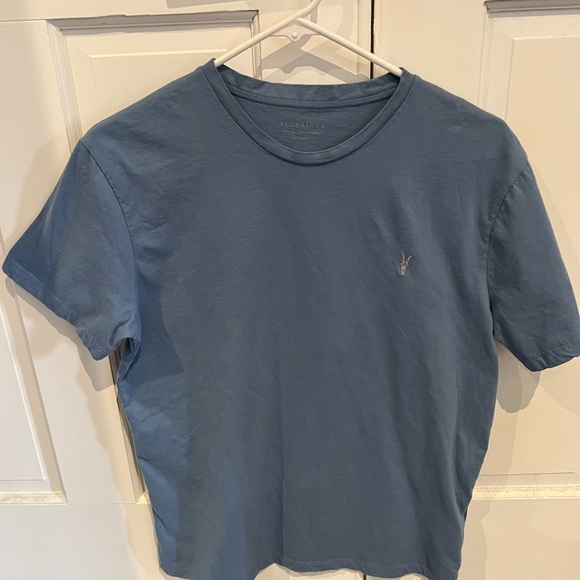 Allsaints Mens Brace T Shirt Light Blue - Picture 3 of 4